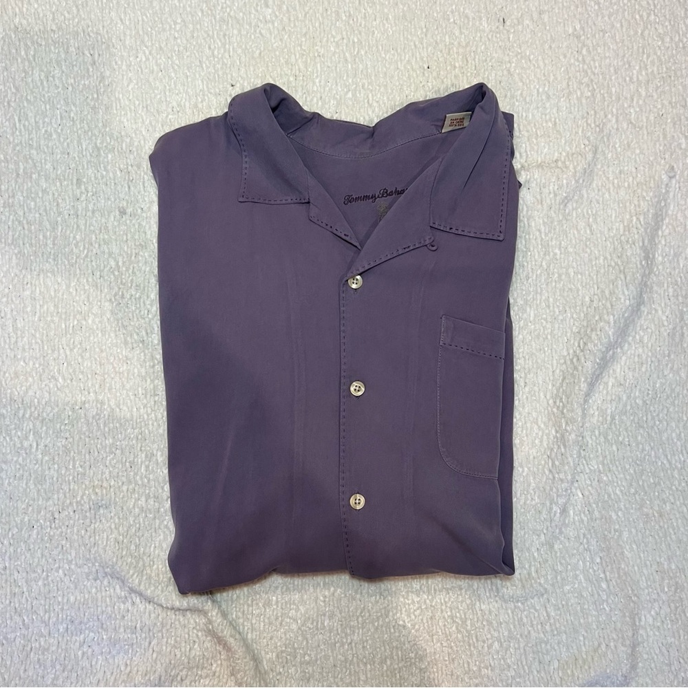 Tommy Bahama Purple Silk Shirt XXL